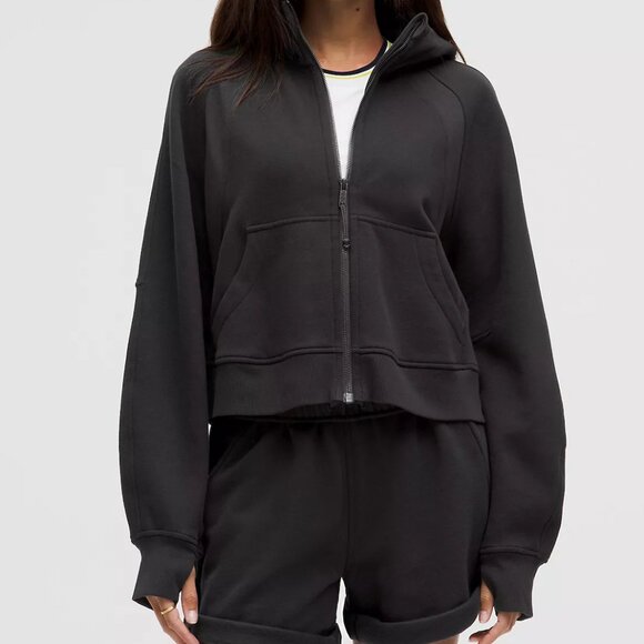 WORN ONCE! Scuba Oversized Full-Zip Hoodie M/L Black - Picture 1 of 7